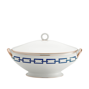 Ginori Catene Blue Tureen w/Cover - 4.5qt z.